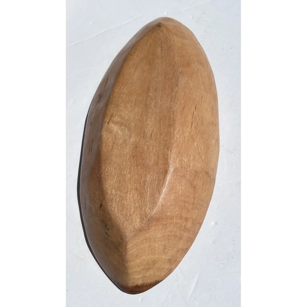 Myrtle Wood Hand Carved Bowl With Giraffes Trinket Dish Hand Painted Safari